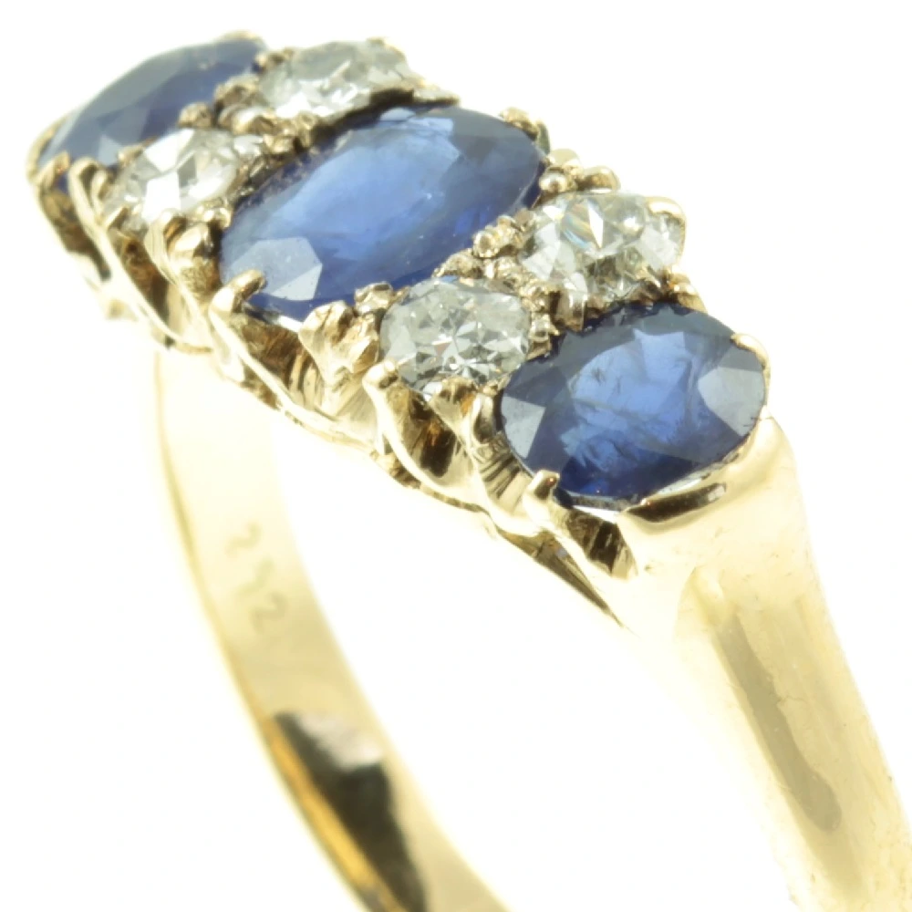 Edwardian Sapphire & Diamond Ring - Image 3