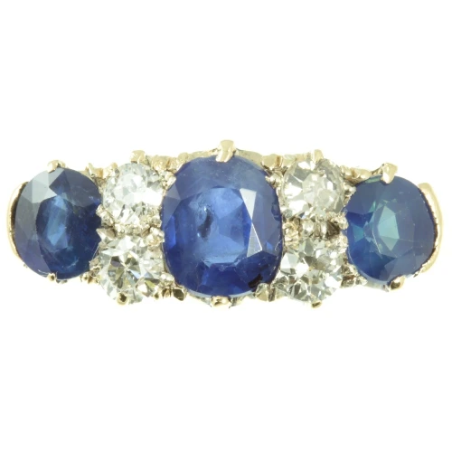Edwardian Sapphire and Diamond Ring