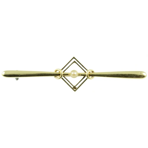 Art Deco 15ct Gold Seed Pearl Brooch