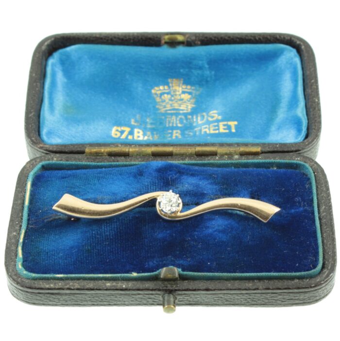 Edwardian Diamond Bar Brooch