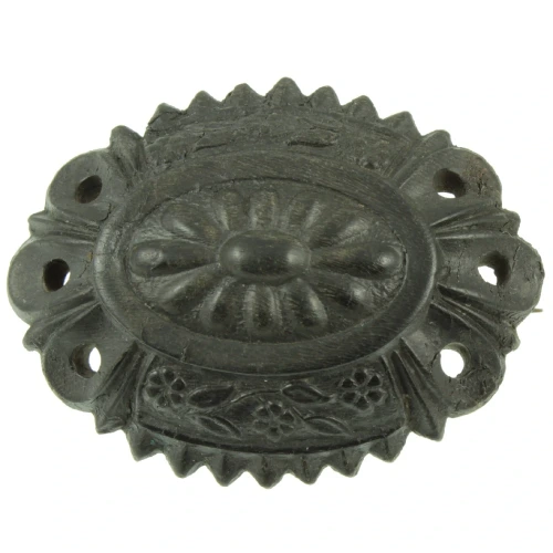 Victorian Mourning Brooch made from Bog Oak