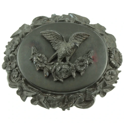 Victorian Whitby Jet Mourning Brooch