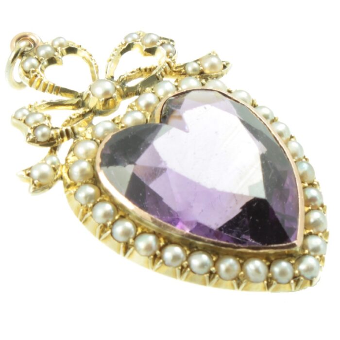 Edwardian amethyst and split pearl pendant