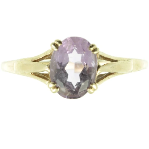 Vintage Solitaire 9ct gold amethyst ring