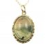 9ct gold moss agate pendant