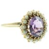 Amethyst and seed pearl cluster ring