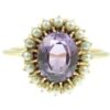 Edwardian 15ct Gold Amethyst and Seed Pearl Ring