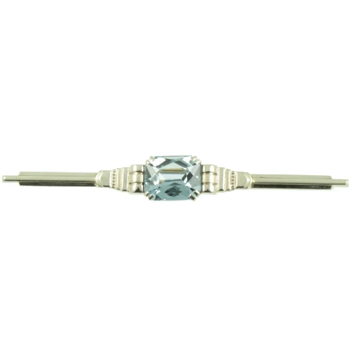 Art Deco 9ct Gold Aquamarine Brooch