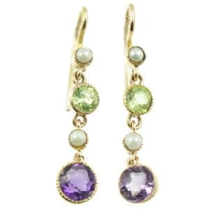 Edwardian Suffragette Amethyst Earrings