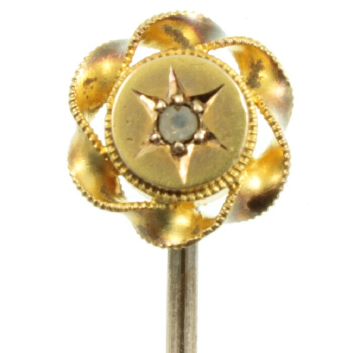 Victorian 15ct Gold Diamond Tie Pin