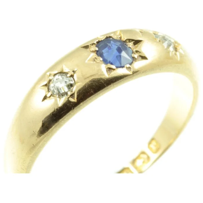 Victorian Sapphire and Diamond Gypsy ring IMG 4575