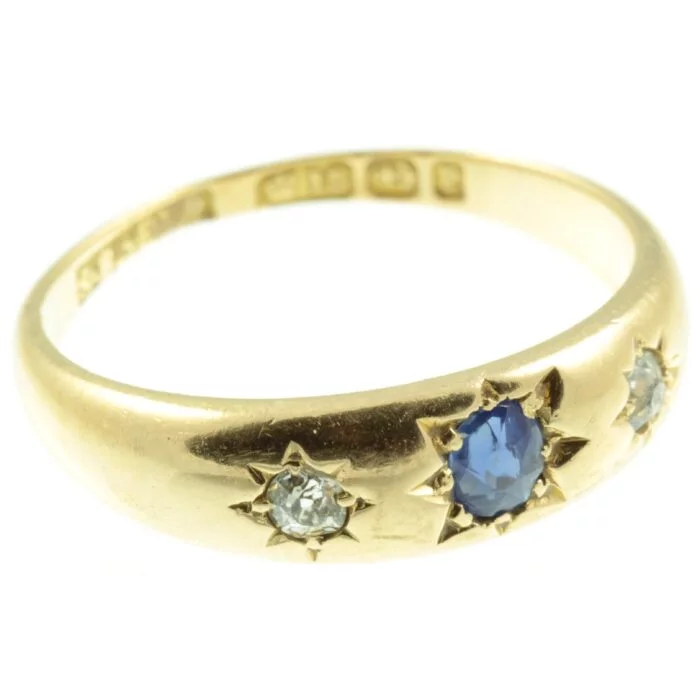 Victorian Sapphire and Diamond Gypsy ring MG 4585 1