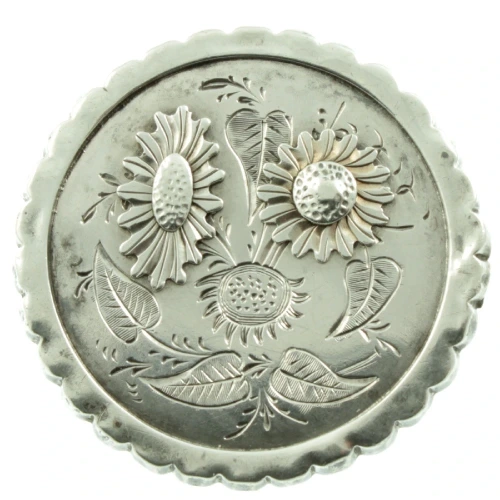 Victorian Silver Daisy Brooch