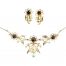 9ct gold garnet necklace and earring set