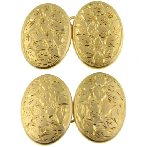 Edwardian 15ct gold cufflinks