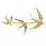 Edwardian 15ct gold swooping swallows brooch