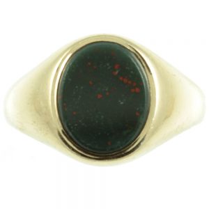 Edwardian 9ct gold bloodstone signet ring