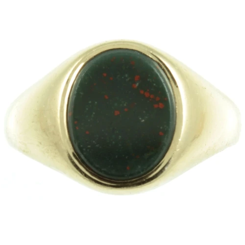 Edwardian 9ct gold bloodstone signet ring