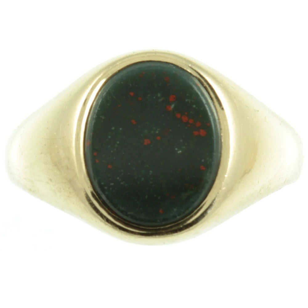 Edwardian 9ct gold bloodstone signet ring
