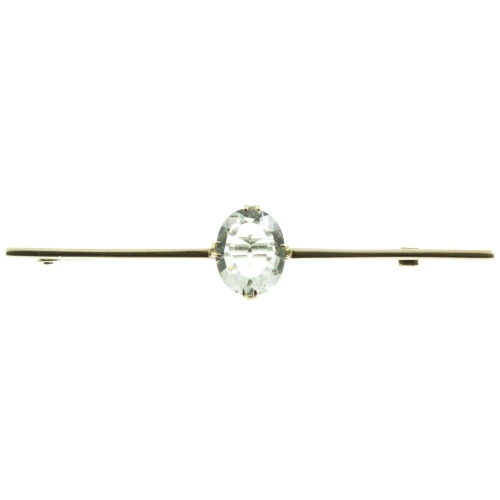 Victorian 9ct gold Aquamarine bar brooch