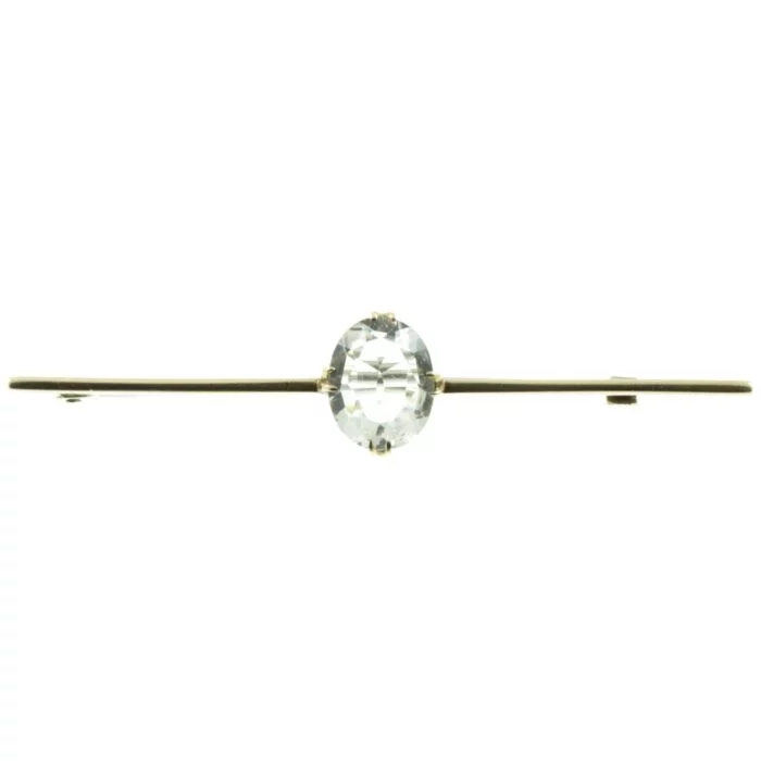 Victorian 9ct gold Aquamarine bar brooch