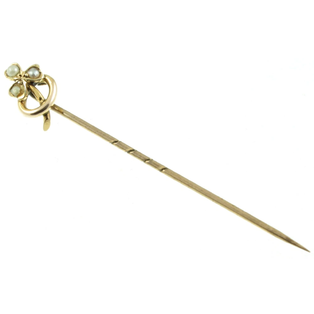 Victorian 9ct gold Shamrock Tie Pin