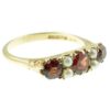 9ct Gold Garnet & Pearl Ring - Image 2