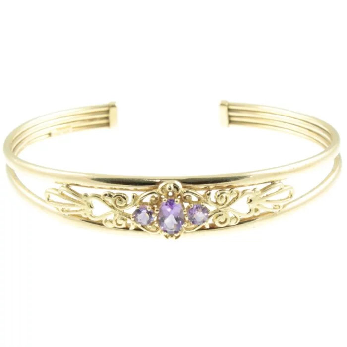 9ct Gold Amethyst Torque Bangle IMG 5831