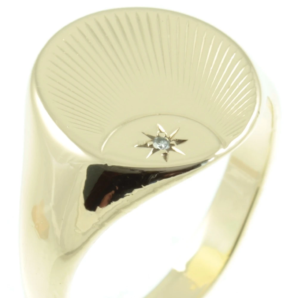 9ct Gold and Diamond Signet Ring - Image 2
