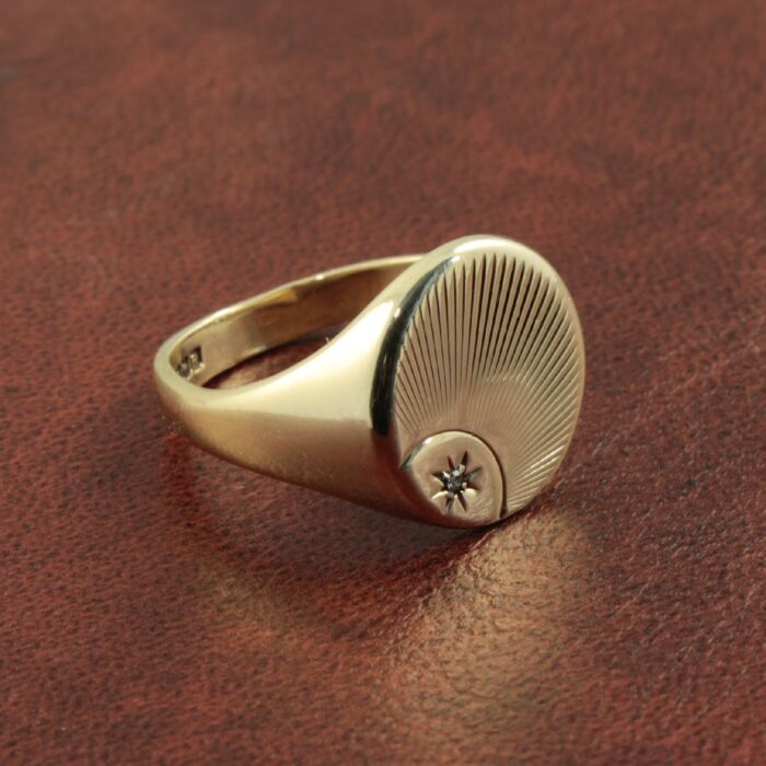 9ct Gold and Diamond Signet Ring