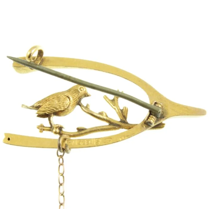 Art Nouveau 15ct Gold Bird Brooch