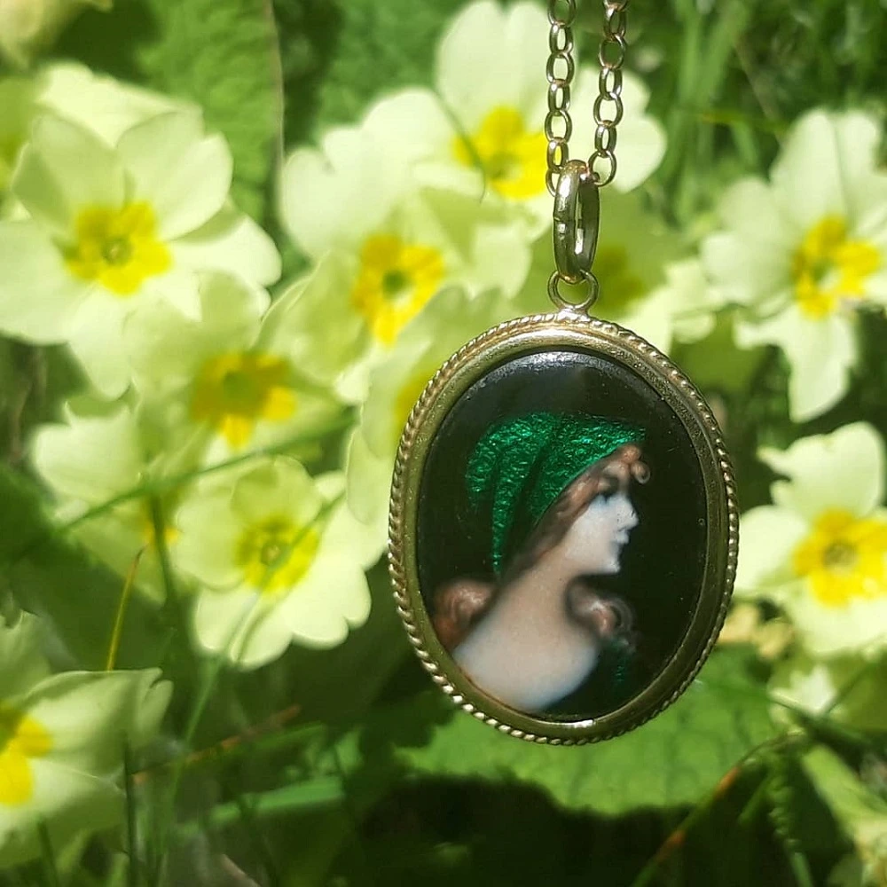 Art Nouveau Limoges Pendant