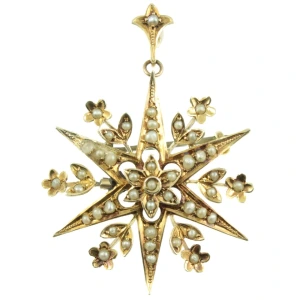 Edwardian Split Pearl Star Pendant