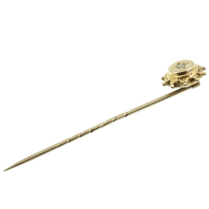 Ewdardian 9ct Gold and Diamond Tie Pin IMG 6130