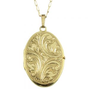 Rolled Gold Oval Locket - Carus Jewellery