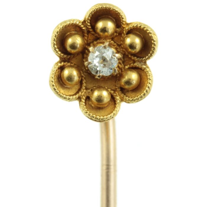 Victorian 15ct Gold and Diamond Tie Pin