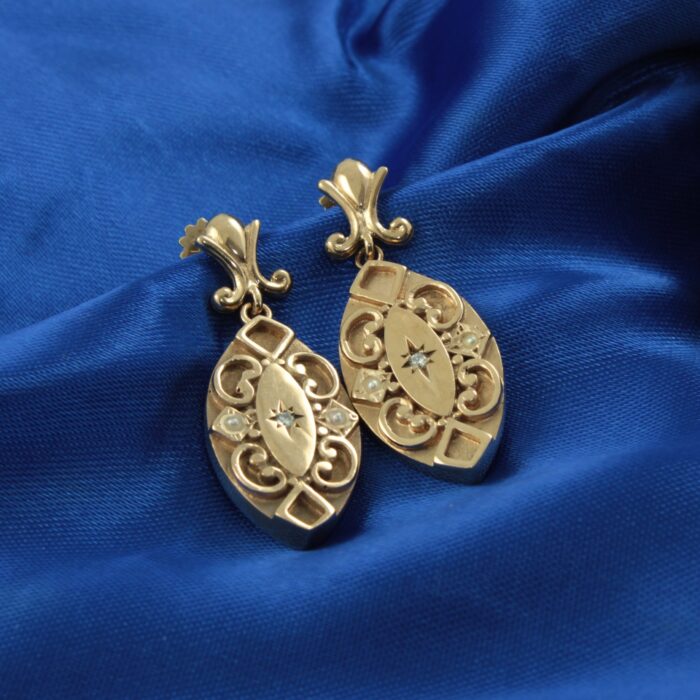 Victorian Gold and Diamond Earrings