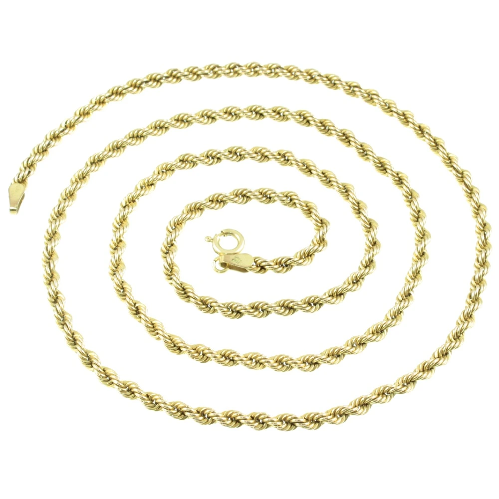 Vintage 9ct Gold Rope Chain Necklace