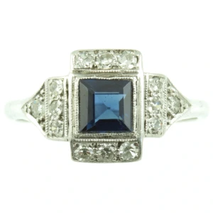Art Deco Style Sapphire Ring