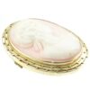 Pink and White Conch Shell Cameo Brooch