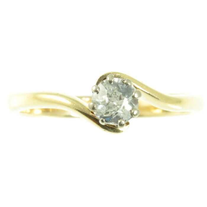 Art Deco 18ct gold solitaire diamond ring