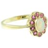 9ct Gold Opal and Ruby Cluster ring