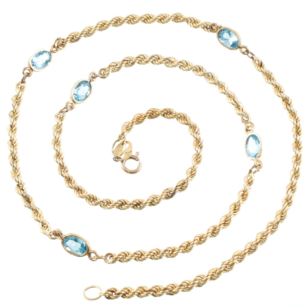 9ct gold topaz necklace