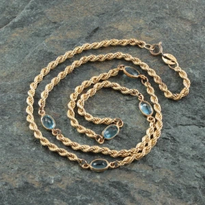 9ct gold topaz necklace