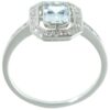 Aquamarine & Diamond Halo Ring - Image 2