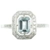 Vintage Aquamarine and Diamond halo ring