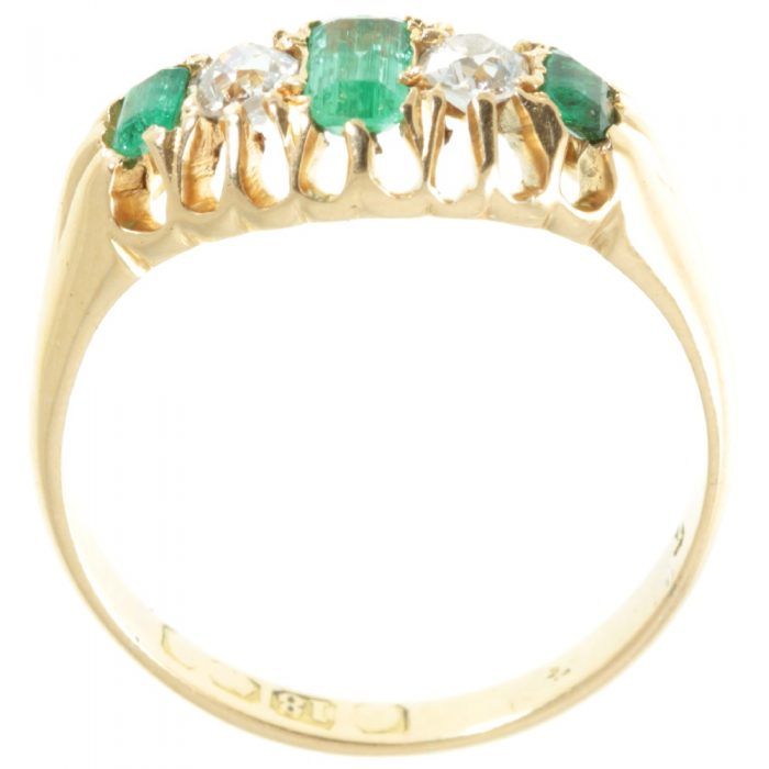 18ct Gold Emerald & Diamond Ring