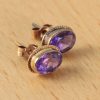 9ct Gold Amethyst Earrings