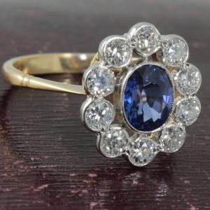 Art Deco Sapphire and Diamond ring