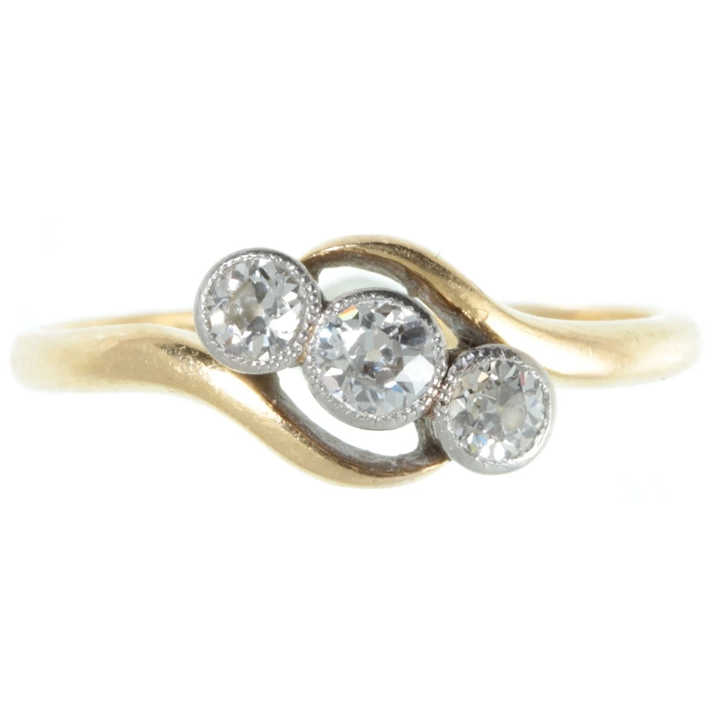 Edwardian Diamond Trilogy cross over Ring